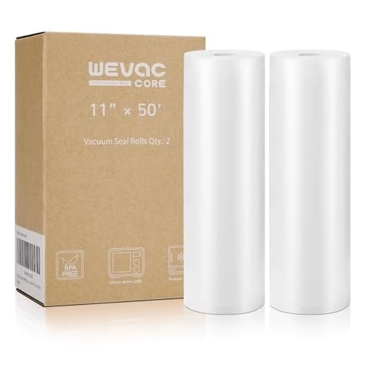 Wevac Vacuum Sealer Bags 11x50 Rolls 2 pack for Food Saver, Seal a Meal, Weston. Commercial Grade, BPA Free, Heavy Duty, Great for vac storage, Meal Prep or Sous Vide