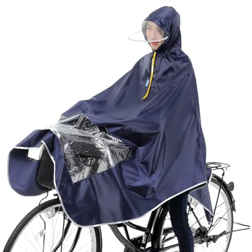 It's rainy Itinchs rainy 足元が見える ポンチョ 自転車用 バイク用 雨合羽 レインコート つば付き帽子 ...