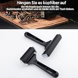 YSDMY Gumowy wałek Brayer 2 sztuki, czarny wałek z twardej gumy, 6 cm/10 cm, do druku linolowego, bloków, kolorowego bloku, stemplowania, rzemiosła artystycznego