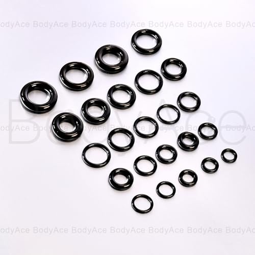 BodyAce Hinged Segment Clicker PA Rings, 2G-12G Large BCR Barbells, Surgical Steel Septum Nose Ring, Black Ear Gauge Earrings Hoops [Black,8G,Hoops:10mm] - Image 5