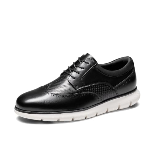 Bruno Marc Men's Leather Dress Sneakers 11 Black