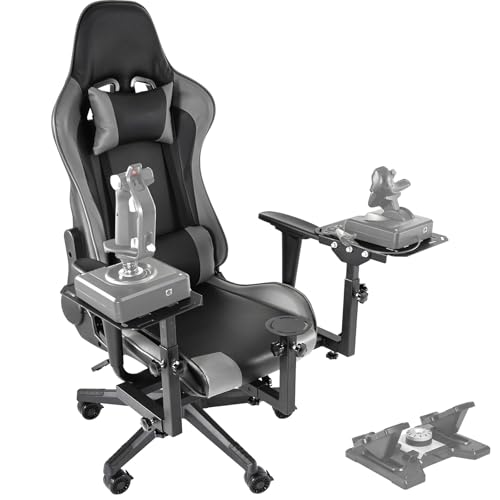 Dardoo Flight Simulator Cockpit with Gray Seats, fit for Thrustmaster HOTAS Warthog/G Saitek/Airbus Stick and Throttle/A10C Rocker, Multi-Scene Applications, ExcludingThrottle, Joystick and Pedal