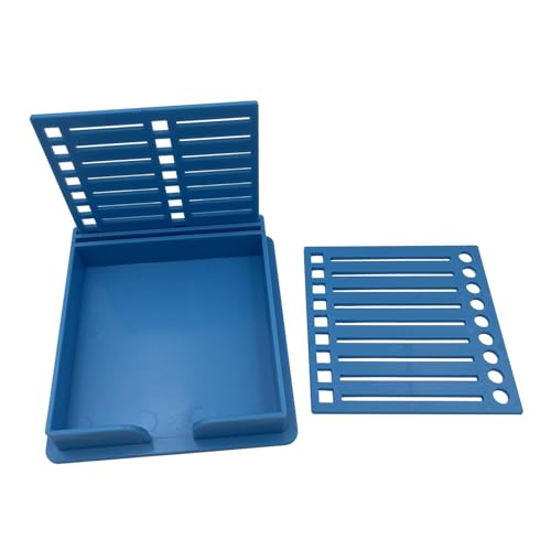 KiBcsLic Sticky Note Holder with Stencil, Sticky Note Dispenser, Note Pad Holder Note Template Organizer for Classroom, Home, Office, Blue