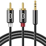 Material de TPE Ecológico: El material nuevo de TPE hace que el cable de audio RCA sea resistente al desgaste, protección del medio ambiente, fácil de almacenar y transportar. La rama de cable reforzada para evitar que se rompa.