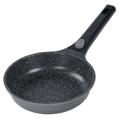 STONELINE SMART Bratpfanne 20 cm, kleine Pfanne Aluguss, Abnehmbarem Griff, Pfanne Induktion, Alle Herdarten, Antihaftbeschichtet mit echten Steinpartikeln, Grau STONELINE SMART Bratpfanne 20 cm, kleine Pfanne Aluguss, Abnehmbarem Griff, Pfanne Induktion, Alle Herdarten, Antihaftbeschichtet mit echten Steinpartikeln, Grau
