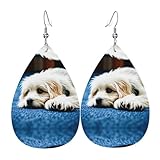 WZYWHJ Ohrringe mit Wassertropfen-Anhänger, Lederohrringe, Modeartikel für Damen