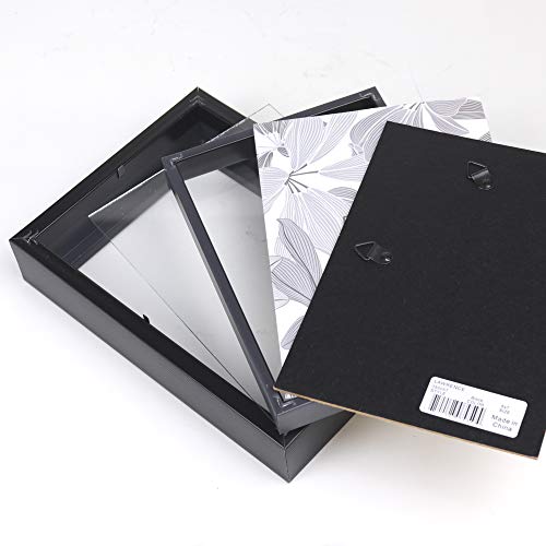 Lawrence Frames Moldura de caixa sombreada, 5 x 7, preta - 785057