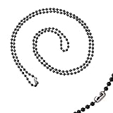 Specialist ID Plastic Beaded Neck Chain - 38' Length - Ball Bead Size 4mm - Nickel Plated Steel Connector - Bead Lanyard Badge Holder for Costume, Keychain, Jewelry Crafts (Black)