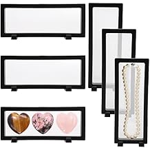 Dicunoy 6 PCS 3D Floating Display Case, Coins Display Stand Holder for Jewelry, Large Suspension Money Frame Box for Dollar Bill, Medallions, Fossils, Rocks, Stamps, 9" x 3.54" x 0.75"