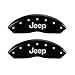 MGP Caliper Covers 42014SJPLBK Black Powder Coat Finish Front and Rear Caliper Cover, Set of 4 (JEEP JEEP Grill logo Silver Characters, Engraved)