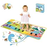 FOKI Toddler Toys Floor Piano Mat with 61 Animal Music Sounds, Baby Kid Sensory Educational Dancing Musical Keyboard Carpet Toy, Record Playback, for 1 to 5 Years Old Boy and Girl