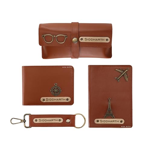 Image of AICA Personalized Name & Charm Sunglass Cover Giftset for Men (Grey)