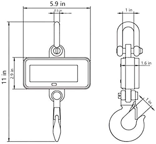 Visiontechshop Digital Crane Scale, Dcs-Er 1000Lb 500Kg Heavy Duty Compact Hanging Scale Led Display For Home Farm Factory #TOP3