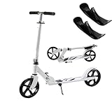 2-in-1 Faltbar Scooter Kinder 150 kg Tragkraft Mit Zwei Rädern, Verstellbarem Lenker, Sanfte Fahrt Sand Scooter für 3-15 Jahre Alte Jungen und Mädchen Ideale Outdoor-Sportarten