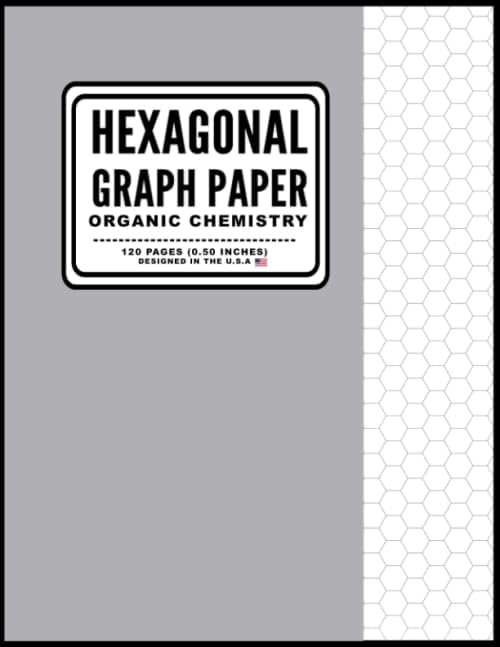 Hexagonal Graph Paper Organic Chemistry: 120 Page School Graph Notebook - 0.50 Inch Hexagons For Organic Chemistry - Solid Silver