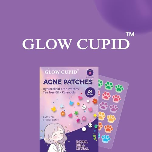 Image of Hydrocolloid Acne Pimple Patch with Tea Tree Oil & Calendula | Fast Healing | Absorbs Pus & Oil | Waterproof & Skin-Friendly Pimple Patches | Paw Shape - 24 Patches.