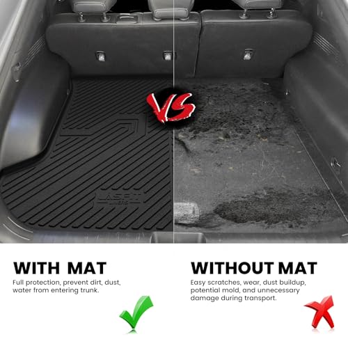 Image of LASFIT Cargo Mat for Kia EV6 2024 2023 2022 | All Weather TPE Custom Fit Cargo Trunk Mat Accessories, Black