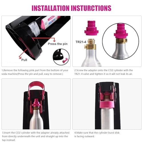 HMKUGO CO2 Cylinder Quick Connect Adapter for Soda Maker, CO2 Cylinder for TR21-4 Male Thread Compatible with Terra DUO Art Gaia Machines