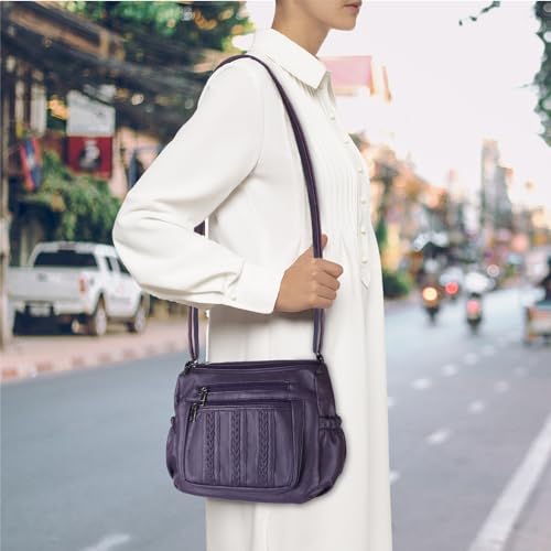 Image of ELDA Purses for Women Pocketbooks Soft PU Leather Ladies Crossbody Purse Multi Pocket Shoulder Bag