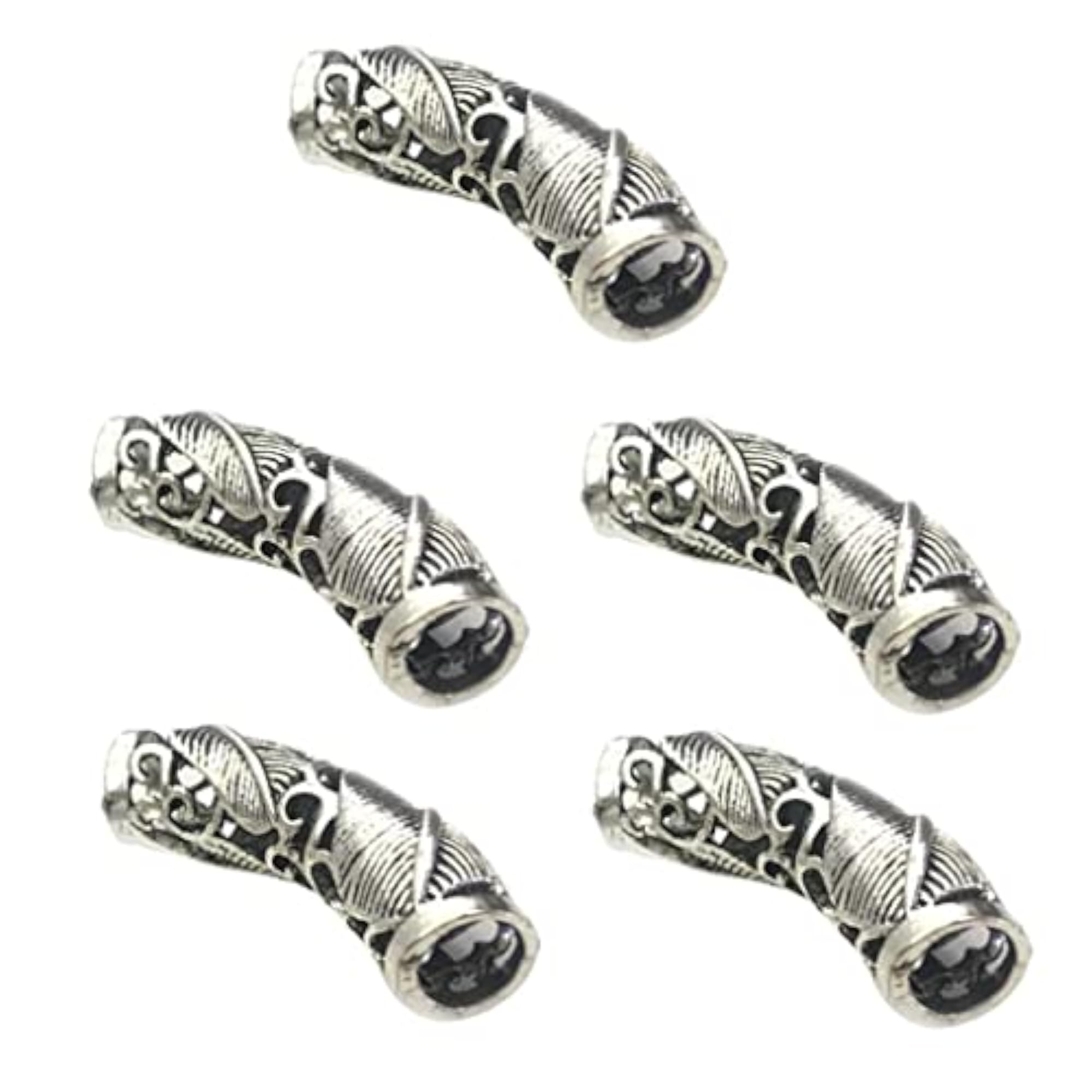 5pcs Alloy Metal Dreadlock Beads Hair Braid Rings
