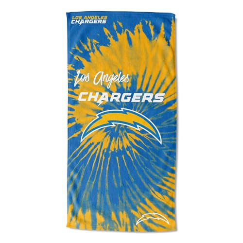 Image of Northwest NFL Los Angeles Chargers Beach Towel, 30 inch x 60 inch | Unisex-Adult, Psychedelic