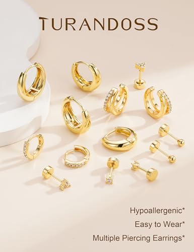 Turandoss 7 Pairs Gold Earrings for Women Hypoallergenic - image 6