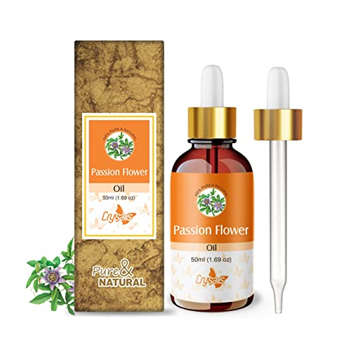 Image of Crysalis Passion Flower (Passiflora) Oil |100% Pure & Natural Undiluted Essential Oil Organic Standard| For Long, Strong And Shiny Hairs |Aromatherapy Oil| 50ml With Dropper