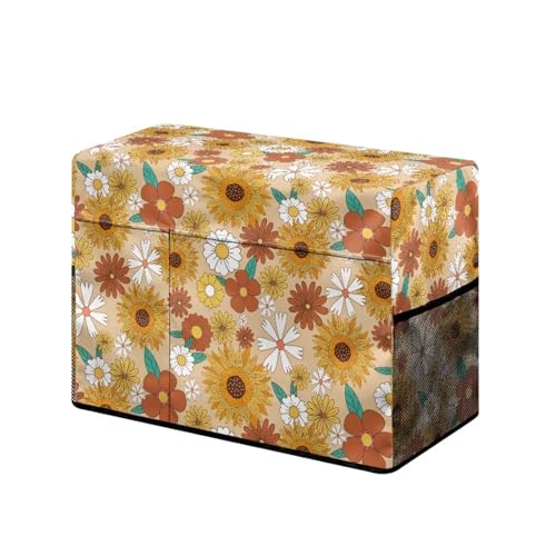 Copertura protettiva antipolvere per macchina da cucire con tasche morbida e leggera per da semplice da riporre Margherita di girasole Organizer per borse