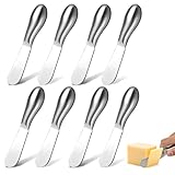 WLLHYF 8 Pcs Cheese Spreader Knives, Mini Cheese and Butter Spreader Knife Set Stainless Steel Sandwich Cream Cake Butter Knives for Christmas Thanksgiving Day