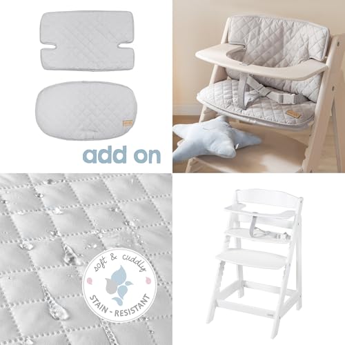 roba Sitzverkleinerer roba Style - Sitzkissen 2-teilig für alle Sit Up Hochstühle - Sitzpolster für Babyhochstuhl in Grau – Ansicht 5