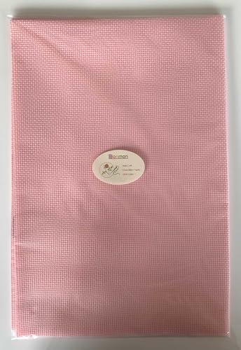 Image of Aida Cloth 11 Count Cross Stitch Fabric,19x28inch (11CT,Pink)