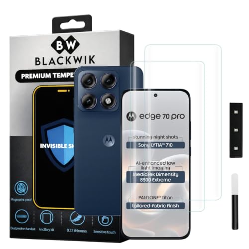 Image of Blackwik UV Curved Tempered Glass for Motorola Edge 70 Pro | 2-Pack