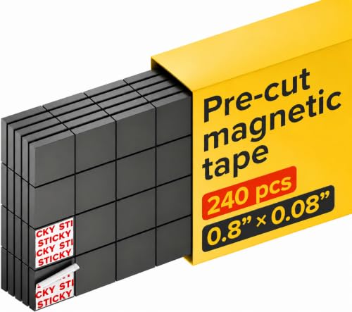 Image of Square Flexible Magnets with Adhesive Backing (240pcs) Magnetic Tape Magnet Strips for Whiteboard, Fridge - Stickers for Organization - Classroom Supplies (0.8 inchx0.08 inch /2x0.2cm)