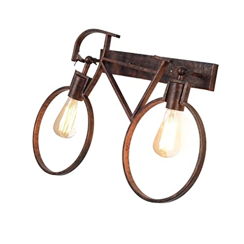 Lanterne Creative Vélo Applique Murale Vintage Industrielle E27 Rouge