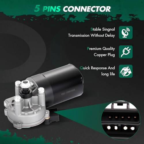 Image of SCITOO Windshield Wiper Motor Compatible For Mercedes-Benz For ML430 | Direct fit for 1999 For Mercedes-Benz For ML430|Replaces OE 1HM955113|620-58358|1HM955113A|5 Pins|Fit for Front Wiper Motor