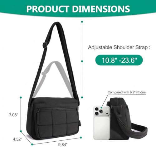 Image of Nylon Crossbody Bag for Women, Lightweight Shoulder Travel Purse