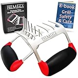 Best 3-in-1 Meat Shredder Claws for Shredding, Handling, Carving Pulled Pork. Pure Stainless Steel with Premium Soft-Touch Handles for Chicken, Beef & Turkey - Guaranteed Food Safety + Comfort!