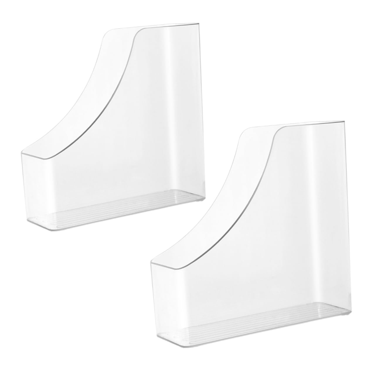 OFFSCH 2Pcs Transparent Desktop File Storage Rack Vertical Document Holder for Books and Files Modern Design Organizer for Office and Study Efficient