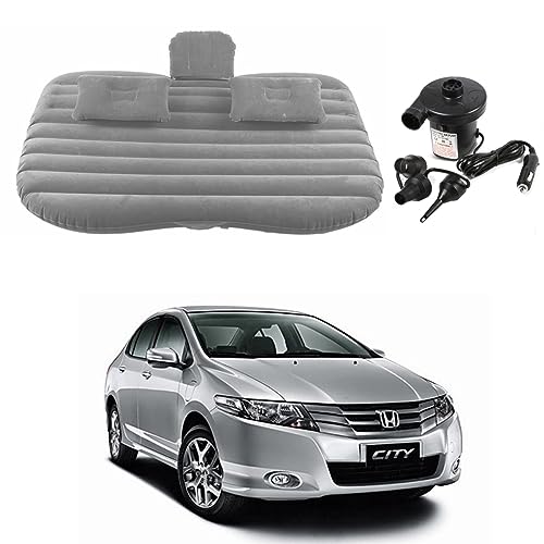 Image of Oshotto Multifunctional Car Travel Bed Mattress with Two Air Pillows, Car Air Pump Compatible with Honda City Idtec (Grey)