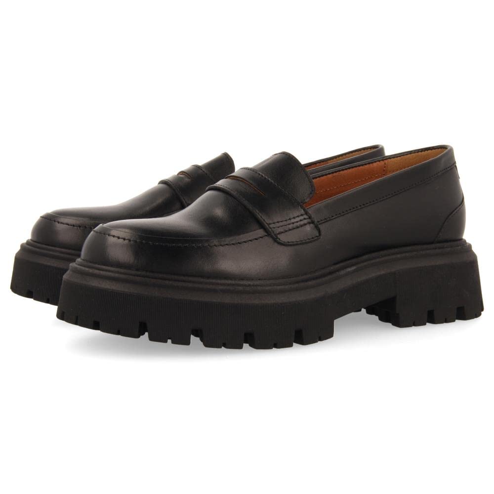 GIOSEPPO Women's Loafer, Black/White, 7 UK