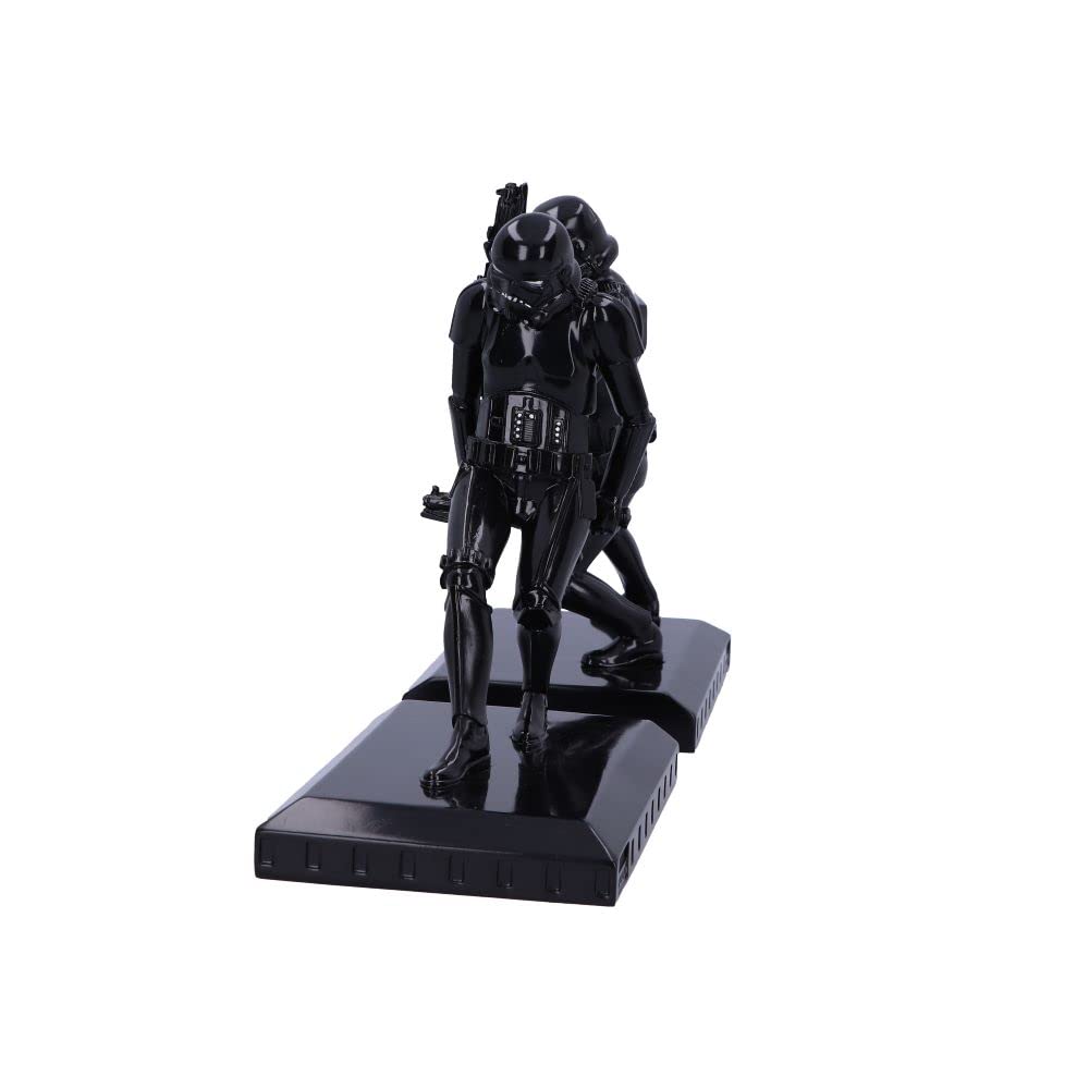 Nemesis Now Shadow Stormtrooper Buchstützen-Figuren, 18,5 cm, Harz, schwarz, Original Stormtrooper-Merchandise, Zwei Stormtrooper-Figuren, um Ihre Bücher aufrecht zu halten