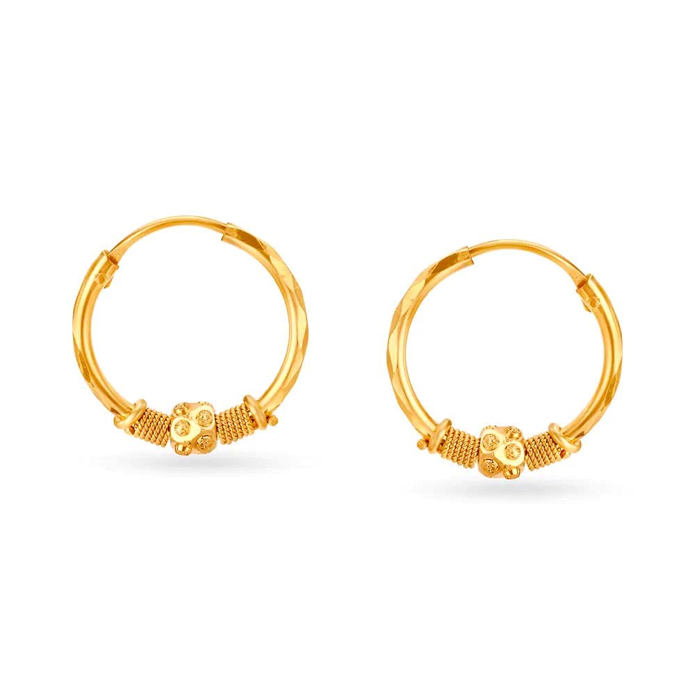 Certified Solid 22K/18K Yellow Fine Gold Unique Tiny Corner Design Earrings In Both 22 Carat And 18 Carat Fine Gold, For Women,Girls,Kids,Gifts,Bridal,Wedding,Engagement & Celebrations