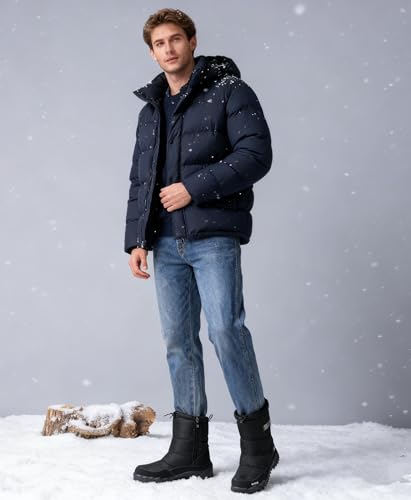 DADAWEN Men's Waterproof Winter Snow Boots Non-Slip Outdoor Hiking Athletic Warm Fur Lined Cold-Weather Boots - Image 3