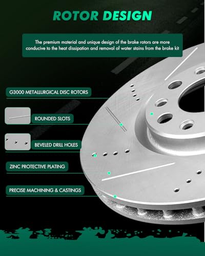 Image of SCITOO Front Brake Rotors 2x Drilled & Slotted Brakes Rotor:68082120AA