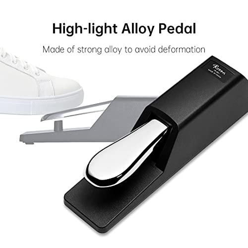 Rosen Universal Sustain Pedal For Keyboard Pedal Footswitches With Piano Style Action For Midi Keyboards, Digital Pianos #TOP3