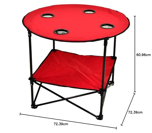 Image of Picnic at Ascot 548-R Canvas Travel Folding Table, Red