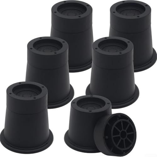 Drivstraw Almohadillas elevadoras de muebles de doble capa para patas de sofá, silla de mesa, altura de 3.3 pulgadas, soporta hasta 3000 libras, compatible con patas redondas y cuadradas (6 piezas)
