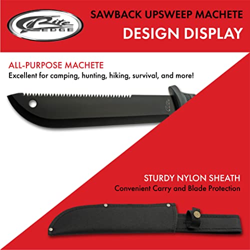 SZCO Supplies Facão com cabo emborrachado de 38,7 cm com bainha de nylon