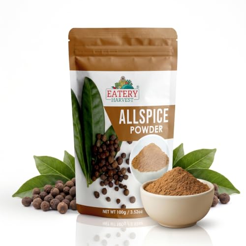 Image of EATERY HARVEST by Saipro Ground Allspice Powder 100 gm,Allspice has flavor of all spices like Clove, Cinnamon, Nutmeg, Mace, Black pepper, best for Caribbean cuisine jmaica Pepper Powder For Seasoning Vegetables, Fruits, No preservatives, plant based, natural