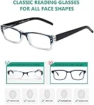 Eyekepper 4-pack Spring Hinges Rectangular Reading Glasses Includes Sunshine Readers